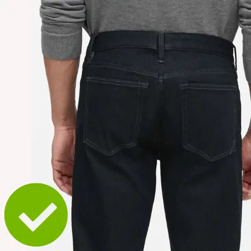 back pockets design for business casual jeans