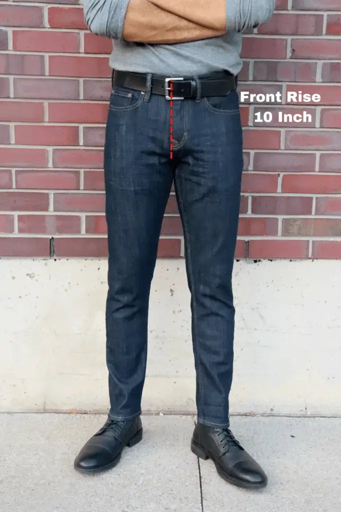 how should men's  jeans fit, front rise for jeans
