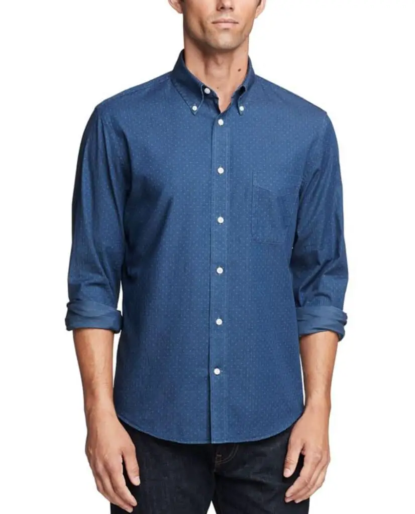 untucked button down collar shirt , men's business casual shirts