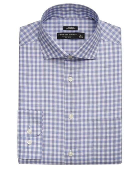 ginghams pattern dress shirt,  men's business casual shirt 