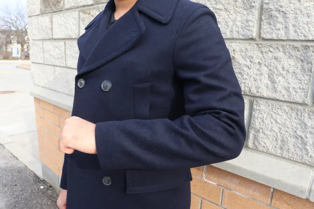 sleeve length fit of peacoat , how a peacoat should fit